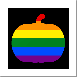 Halloween Pumpkin LGBT Flag Gay PRIDE Rainbow Posters and Art